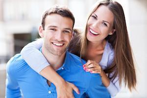 Couple with dental crowns in booragoon