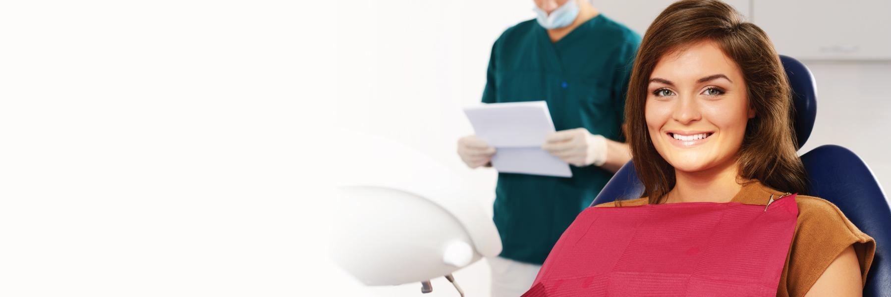 woman in the chair at dentist in booragoon 