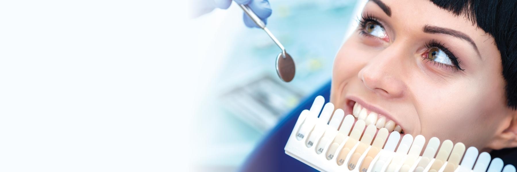 woman getting her teeth whitened